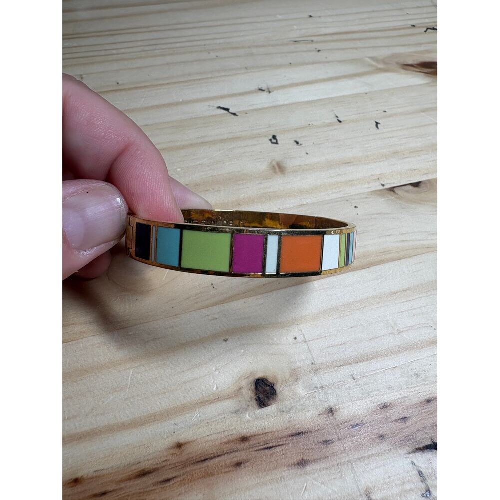 Kate Spade Gold Tone Enamel Multicolored Bangle Bracelet FOR THE FUN OF IT - Picture 2 of 10
